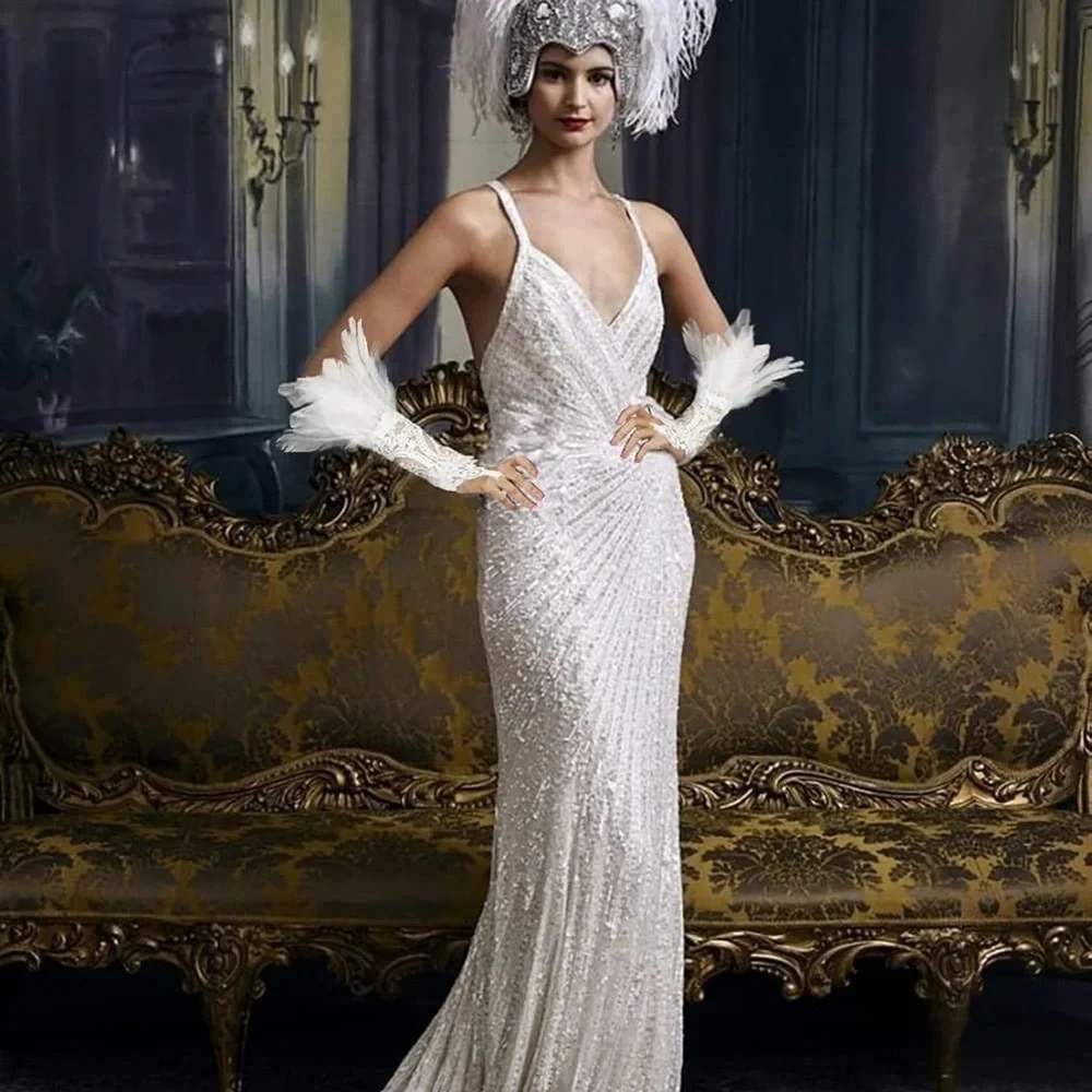 Feathers cuffs for feet / hands / wrists white